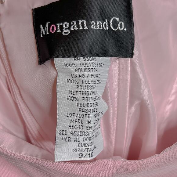 Morgan and Co. Vintage Y2K Strapless Ombre Maxi Dress Floral Embroidered Pink - Picture 8 of 12